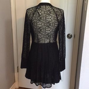 Free People Lace Black Long Sleeves Dress